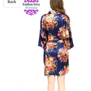 Silk floral robe